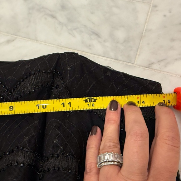 Shoshanna Jasmina Strapless beaded top bow Gown Maxi Dress Womens Size 6 Black - Picture 13 of 15